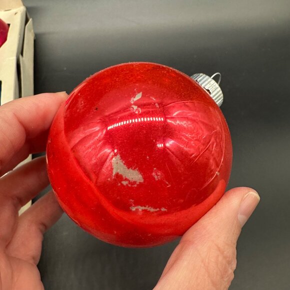 Vintage Christmas Ornaments Glass Rainbow USA Box of 12 Retro Tree Decoration - Picture 15 of 16